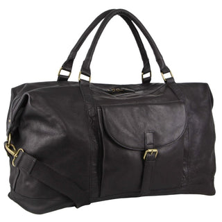 Overnight Bag Black / Leather PC 3134 BLK Pierre Cardin Rustic Leather Business/Overnight Bag in Black