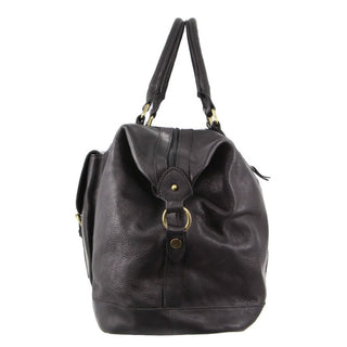 Overnight Bag Black / Leather PC 3134 BLK Pierre Cardin Rustic Leather Business/Overnight Bag in Black