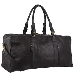 Overnight Bag Black / Leather PC 3139 BLK Pierre Cardin Rustic Leather Business/Overnight Bag in Black