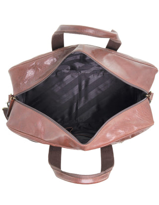 Overnight Bag Cognac / Leather PC 2825 COGN Pierre Cardin Rustic Leather Business/Overnight Bag in Cognac