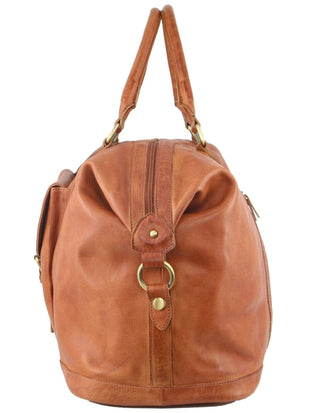 Overnight Bag Cognac / Leather PC 3134 COGN Pierre Cardin Rustic Leather Business/Overnight Bag in Cognac
