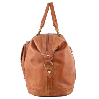 Overnight Bag Cognac / Leather PC 3134 COGN Pierre Cardin Rustic Leather Business/Overnight Bag in Cognac