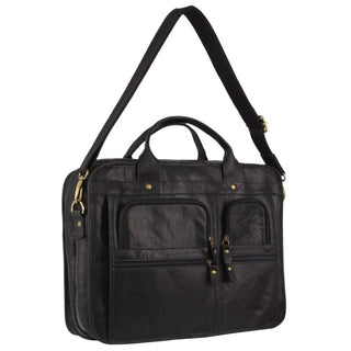 Laptop & Business bags Black / Leather PC 3135 BLK Pierre Cardin Rustic Leather Computer Bag in Black