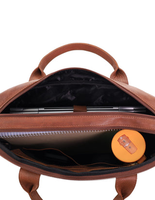 Laptop & Business Bags Cognac / Leather PC 2807 COGN Pierre Cardin Rustic Leather Computer Bag in Cognac