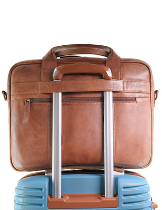 Laptop & Business Bags Cognac / Leather PC 2807 COGN Pierre Cardin Rustic Leather Computer Bag in Cognac