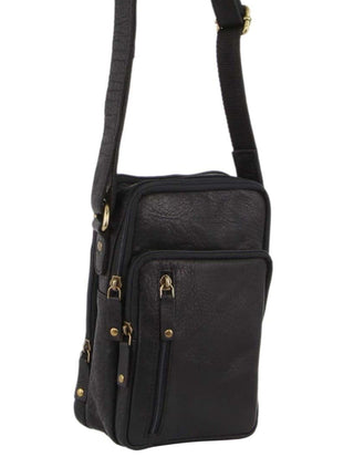 Crossbody bag Black / Leather PC 3129 BLK Pierre Cardin Rustic Leather Cross Body Bag in Black