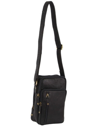 Crossbody bag Black / Leather PC 3129 BLK Pierre Cardin Rustic Leather Cross Body Bag in Black