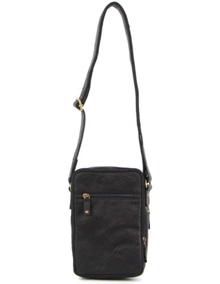 Crossbody bag Black / Leather PC 3129 BLK Pierre Cardin Rustic Leather Cross Body Bag in Black
