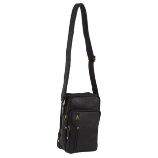 Crossbody bag Black / Leather PC 3129 BLK Pierre Cardin Rustic Leather Cross Body Bag in Black