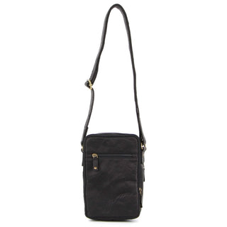 Crossbody bag Black / Leather PC 3129 BLK Pierre Cardin Rustic Leather Cross Body Bag in Black