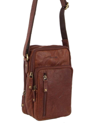 Crossbody bag Chestnut / Leather PC 3129 CHES Pierre Cardin Rustic Leather Cross Body Bag in Chestnut