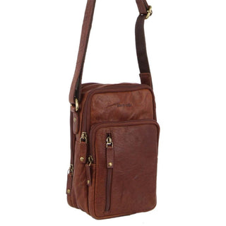 Crossbody bag Chestnut / Leather PC 3129 CHES Pierre Cardin Rustic Leather Cross Body Bag in Chestnut