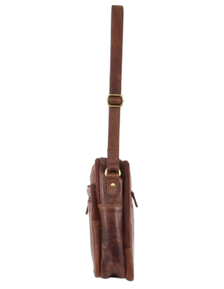 Crossbody bag Chocolate / Leather PC 3130 CHO Pierre Cardin Rustic Leather Cross Body Bag in Chocolate