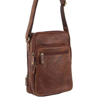 Crossbody bag Chocolate / Leather PC 3130 CHOC Pierre Cardin Rustic Leather Cross Body Bag in Chocolate