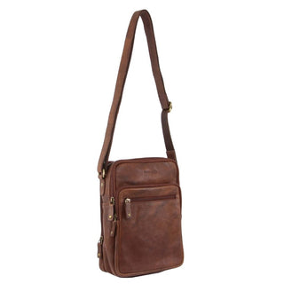 Crossbody bag Chocolate / Leather PC 3130 CHOC Pierre Cardin Rustic Leather Cross Body Bag in Chocolate