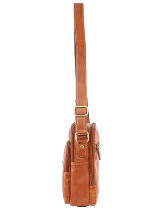 Crossbody bag Cognac / Leather PC 3129 COGN Pierre Cardin Rustic Leather Cross Body Bag in Cognac