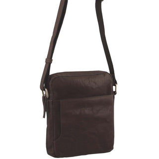 Crossbody Bag Brown / Leather PC 2795 BRN Pierre Cardin Rustic Leather Cross Body/Tablet Bag in Brown