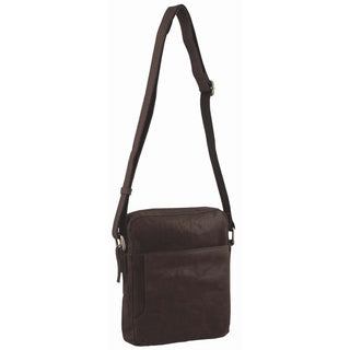 Crossbody Bag Brown / Leather PC 2795 BRN Pierre Cardin Rustic Leather Cross Body/Tablet Bag in Brown