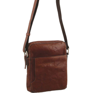 Crossbody Bag Chestnut / Leather PC 2795 CHES Pierre Cardin Rustic Leather Cross Body/Tablet Bag in Chestnut