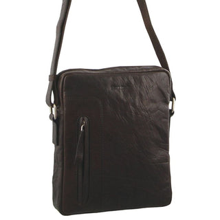 Crossbody Bag Brown / Leather PC 2794 BRN Pierre Cardin Rustic Leather iPad Bag in Brown