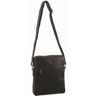 Crossbody Bag Brown / Leather PC 2794 BRN Pierre Cardin Rustic Leather iPad Bag in Brown