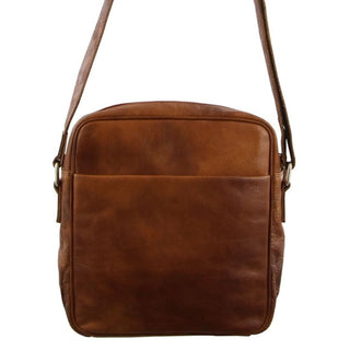 Crossbody Bag Cognac / Leather PC 2800 COGN Pierre Cardin Rustic Leather iPad Bag in Cognac