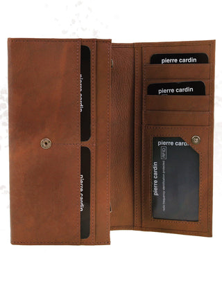 Leather Wallet Cognac / Leather PC 8785 COGN Pierre Cardin Rustic Leather Ladies Wallet in Cognac