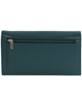 BI-Fold Wallet Green / Leather PC 8785 GRN Pierre Cardin Rustic Leather Ladies Wallet in Green