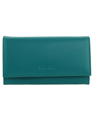 BI-Fold Wallet Green / Leather PC 8785 GRN Pierre Cardin Rustic Leather Ladies Wallet in Green
