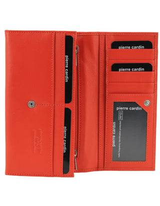 BI-Fold Wallet Orange / Leather PC 8785 ORA Pierre Cardin Rustic Leather Ladies Wallet in Orange
