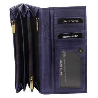 Leather Wallet Purple / Leather PC 8785 PRPL Pierre Cardin Rustic Leather Ladies Wallet in Purple