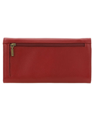 Ladies Wallet Red / Leather PC 8785 RED Pierre Cardin Rustic Leather Ladies Wallet in Red
