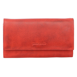 Leather Wallet Red / Leather PC 8785 RED Pierre Cardin Rustic Leather Ladies Wallet in Red