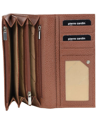 BI-Fold Wallet Tan / Leather PC 8785 TAN Pierre Cardin Rustic Leather Ladies Wallet in Tan
