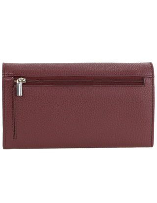 BI-Fold Wallet Wine / Leather PC 8785 WINE Pierre Cardin Rustic Leather Ladies Wallet in Wine