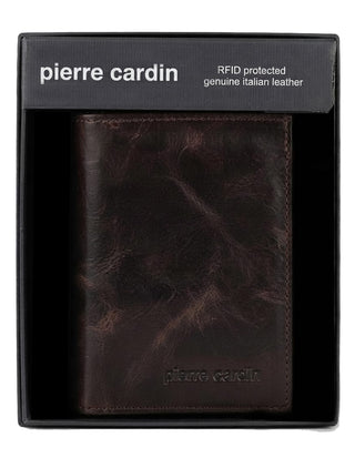 Men's Wallet Brown / Leather PC 3900 CHO-BRN Pierre Cardin Rustic Leather Men's Bi-Fold Flap Wallet in Brown