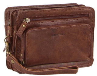 Organiser Bag Chestnut / Leather PC 3133 CHSTNUT Pierre Cardin Rustic Leather Organizer Bag in Chestnut