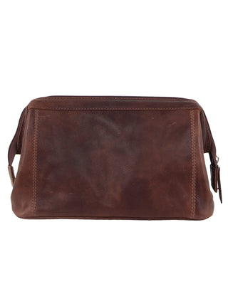 Toiletry/Organiser Bag Chocolate / Leather PC 2803 CHOC Pierre Cardin Rustic Leather Toiletry Bag in Chocolate