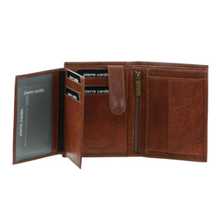 Leather Wallet Chestnut / Leather PC 2817 CHES Pierre Cardin Rustic Leather Tri-Fold Men's Wallet in Chestnut