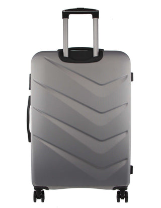 Hard Shell Luggage PC 3249LC SILVER+PC3761 Pierre Cardin Silver Hard Shell LARGE and CABIN Bundle 2-Piece Set + Assorted Luggage Tag