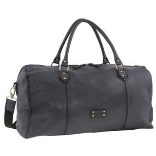 Overnight Bag Black / Leather PC 3335 BLK Pierre Cardin Smooth Leather Overnight Bag in Black