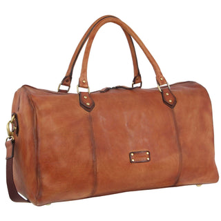 Overnight Bag Cognac / Leather PC 3335 COGN Pierre Cardin Smooth Leather Overnight Bag in Cognac