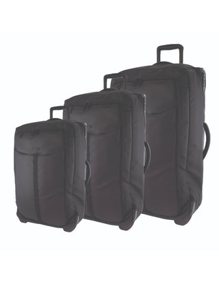 Soft Shell Luggage Black / Soft Luggage PC 3940 BLK Pierre Cardin Soft-shell 3-Piece Trolley Set in Black in Black