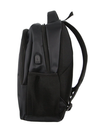 Backpack Black PC 3627 BLK Pierre Cardin Travel & Business Backpack with Built-in USB Port in Black