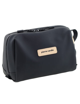 Toiletry Bag Black / Wax-finish PU PC 4154 BLK Pierre Cardin Travel Wash Bag in Black