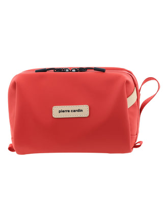 Toiletry Bag Red / Wax-finish PU PC 4154 RED Pierre Cardin Travel Wash Bag in Red