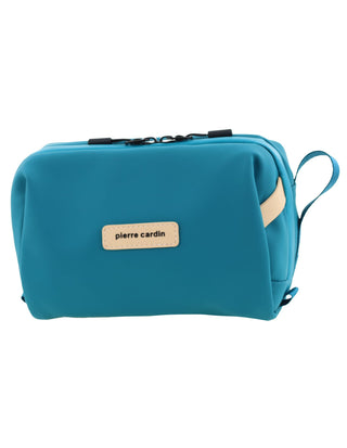 Toiletry Bag Turquoise / Wax-finish PU PC 4154 TURQ Pierre Cardin Travel Wash Bag in Turquoise