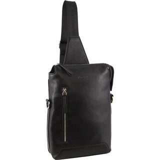 Organizer Bag Black / Leather PC 3842 BLACK Pierre Cardin Unisex Leather 3-Way Sling Bag in Black