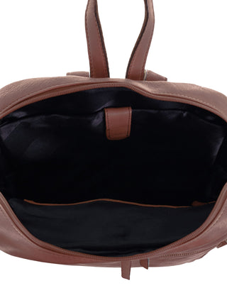 Backpack Chocolate / Leather PC 3332 CHOC Pierre Cardin Vintage Leather Laptop Backpack in Chocolate