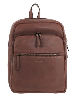 Backpack Chocolate / Leather PC 3332 CHOC Pierre Cardin Vintage Leather Laptop Backpack in Chocolate